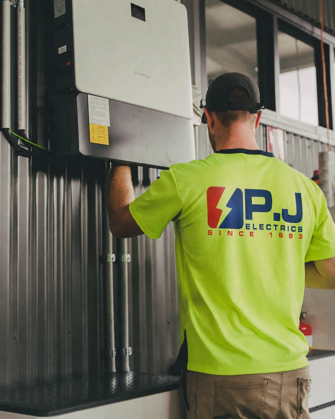 PJ Electrics engineer on site in South London